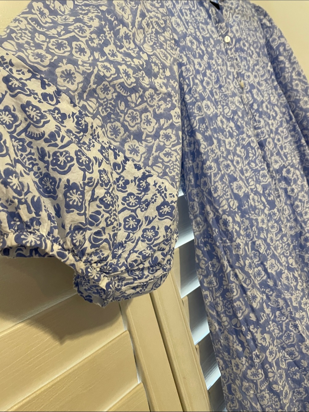 Light Blue Floral Button-Front Maxi Dress by Lucky Brand - Picture 7 of 9